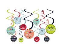 amscan 672409 A Reason To Celebrate, 12 Unidades, Papel/lámina, 61 cm, decoración Colgante para cumpleaños