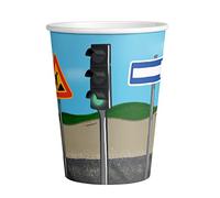 Amscan 8 Cups Paper Construction Party 250 ml, Papel, Multicolor, Talla única
