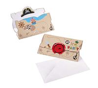 AMSCAN 8 Invitaciones y sobres pirata - Colorido - Talla única