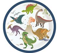 amscan 8 platos pequeños dinosaurios alegres