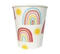 Amscan 8 vasos de papel retro arcoíris de 250 ml