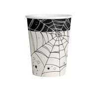 amscan- 8 Vasos de Papel Spiderweb de 250 ml, Multicolor (9911669-66)
