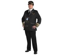 amscan 846923-55 - Disfraz de Adulto (Talla XL-1, con Gorro de piloto y cordón, Talla XL), Multicolor