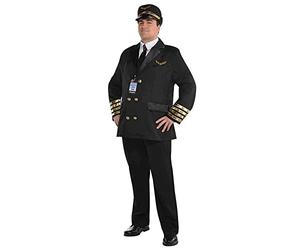 amscan 846923-55 - Disfraz de Adulto (Talla XL-1, con Gorro de piloto y cordón, Talla XL), Multicolor