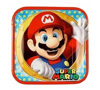 amscan Juego de 52 Piezas para Fiesta de Super Mario - Platos, Vasos, servilletas para 16 niños, 23 Centimeters (9901535-66)