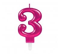 Amscan 9901785 - Vela de Celebración, 3, Morado