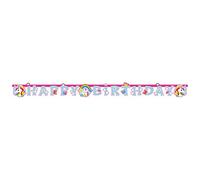 Amscan 9902107 - Cadena de fiesta unicornio, papel, 180 x 15 cm, unicornio, feliz cumpleaños, cumpleaños, guirnalda, decoración colgante