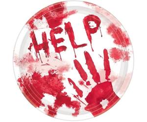 amscan 9902243-66 Bloody Good Time - Juego de 8 platos redondos de papel (23 cm), varios