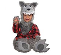amscan 9902583 - Disfraz infantil de lobo para bebé, disfraz de Halloween para niños de 6 a 12 meses