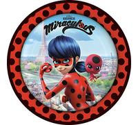 Amscan 8 Platos * Miraculous * para una Fiesta temática o Cumpleaños Infantil Lady Bug Mariquita Super Held Fiesta Cumpleaños Platos Platos Plates