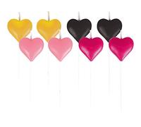 Amscan 9903128 - Velas pequeñas (8 unidades), diseño de corazones, color rosa, dorado, rosa y negro , color/modelo surtido