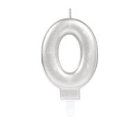 Amscan 9903688 - Vela brillante con el número 0, 7,5 cm