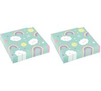 Amscan 9904302 Rainbow & Cloud - Servilletas (20 unidades), diseño de nubes y arcoiris, color/modelo surtido (Paquete de 2)