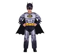 amscan 9906058 - Disfraz clásico de Batman con licencia oficial de Warner Bros. Edad: 4-6 años, negro y gris