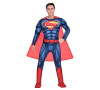 Amscan 9906102 - Disfraz oficial de Warner Bros DC Comics con licencia de Superman clásico para hombre, color azul, extra grande: 46-50 pulgadas