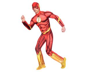 amscan 9906106 - Disfraz oficial de DC Comics Classic The Flash para adultos, talla M