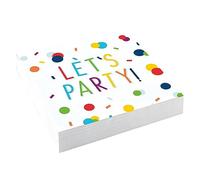 amscan 9906347 Servilletas para Bebidas de 25 cm de Confeti, Napkins 25cm