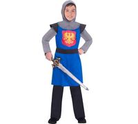 amscan 9906386 Disfraz de caballero medieval azul para niños de 8 a 10 años
