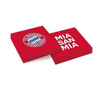 amscan 9906509 - Servilletas de Papel del FC Bayern Múnich, 20 Unidades, tamaño 33 x 33 cm, Color Azul, Blanco y Rojo, Las servilletas de Papel Fiesta en el Club de Fans o la