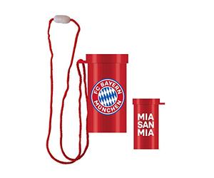 amscan 9906520 - Fantröte FC Bayern Múnich, tamaño 7,5 x 4,5 cm, Color: Azul, Blanco y Rojo, con cordón de Transporte, MIA San MIA, Logotipo de Baviera, próximo Partido de fútbol o la Fiesta de Fans