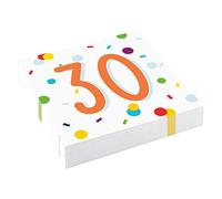 amscan-9906762 Confetti amscan-Servilletas de confeti Birthday 30 (9906762), multicolor, 33 cm
