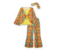 amscan 9907006 Disfraz de mujer hippy para mujer, talla 12-14, multicolor