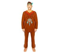 amscan 9907081 - Disfraz de nativo americano para hombre adulto, talla estándar, color marrón