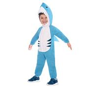 amscan 9907150 - Disfraz infantil de tiburón para niños de 3 a 4 años, unisex, color azul y blanco
