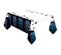 amscan 9907409 - Mantel de Papel para Mesa de Halloween, diseño de Calavera Morada, 1,2 x 1,8 m