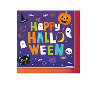 Amscan 9907444 - Servilletas de Hallo-ween Friends, tamaño 33 x 33 cm, 16 unidades, vajilla de fiesta, Halloween, fiesta temática