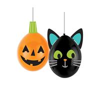 Amscan 9907456 - Globos de látex para Halloween (2 unidades), diseño de gato y calabaza, globos para decoración colgante, fiesta
