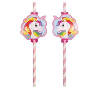 amscan 9908224 8 pajitas Unicorn papel 19,7 cm
