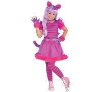 amscan 9908467 Animal Disfraz clásico de gato Chesire de 4 a 6, color rosa y morado, 4-6 años