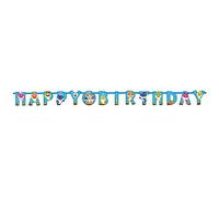 amscan 9908478 - Guirnalda de Baby Shark, Cadena Multicolor para Fiesta de cumpleaños con Divertidos Motivos de tiburón, de cartón, Ideal como decoración para cumpleaños Infantiles