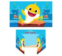 amscan 9908481 - Invitaciones de fiesta de pie Baby Shark - Paquete de 8
