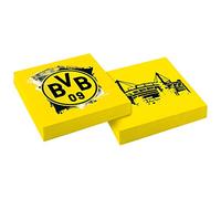 amscan 9908528 - Servilletas del Borussia Dortmund, 20 Unidades, tamaño 33 x 33 cm, diseño del Borussia Dortmund