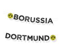 amscan 9908532-Guirnalda Borussia Dortmund, Longitud, cartón, Guirnalda Colgante, decoración para Fiestas, cumpleaños, Color Negro/Amarillo, 180 cm (9908532)