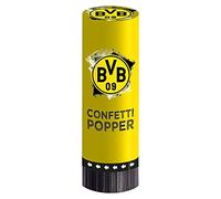 amscan 9908538 - Party-Popper BVB, 2 Unidades, tamaño 4,4 x 15,2 cm, Borussia Dortmund, Confeti, golosinas, Regalo, Guirnalda, fútbol, Fiesta, fanático, cumpleaños