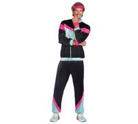 Amscan 9908666 Black Shell Suit 80's para hombre talla grande