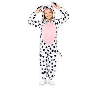 amscan 9908788 Disfraz de mono con estampado de perro, talla estándar bebé animal, color blanco, negro