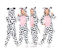 amscan 9908811 Dog Print Onesie Costume Years Disfraz, Negro, Blanco y Rosa, 4-6 años para Niñas