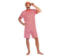 amscan-9908835 Disfraz, rayas, multicolor, hombre: L (9908835)