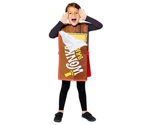 Amscan 9909047 - Disfraz infantil con licencia oficial de Warner Bros. Wonka Bar Tabard, edad de 3 a 7 años, dorado, Small/Medium (3-7 Years)