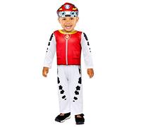 amscan 9909107 Disfraz Marshall Baby Niño Paw Patrol, ajedrez, color Rojo, 18-24 Meses