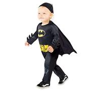 Amscan 9909317 - Disfraz oficial de Warner Bros. de Batman, caballero oscuro para niños (12-18 meses), color negro