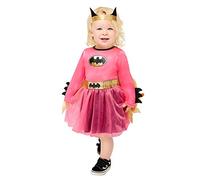 amscan-9909326 Disfraz de Batgirl rosa bebé de 18 a 24, dibujo animado, color, Toddler (Age 18-24 meses) (9909326)