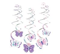 amscan 9909728 - Juego de 6 Adornos Decorativos en Espiral (61 cm), diseño de Mariposa