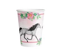 amscan 9909875-66 Beautiful Horses-Vasos de Papel, 8 Unidades, Capacidad de 250 ml, diseño de Caballos, Multicolor