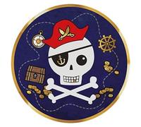 amscan 9909910-66 - Platos de papel (8 unidades, diámetro 23 cm), diseño de mapa del tesoro pirata