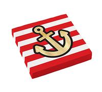 Amscan 9909912 - Servilletas de papel con diseño de pirata, 16 unidades, tamaño 33 x 33 cm, color rojo y blanco con ancla, decoración de mesa, cumpleaños infantil, fiesta temática
